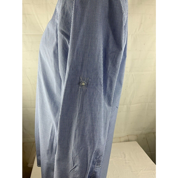 Men’s Big & Tall Tranquility Mayhem Point Collar Check Dress Shirt Sz 3XLT Blue - Picture 4 of 4